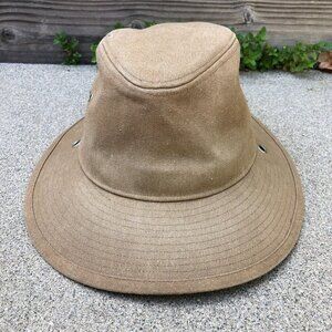 YELLOW 108 Safari Fedora Hat Men's LARGE Beige Tan Wide Brim Cap Salvage…​